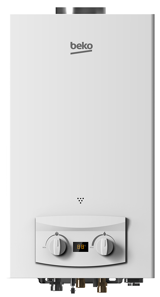 سخان مياه غاز بيكو ، 10 لتر ، غاز طبيعى ، شاشة ديجيتال ، مدخنة ، أبيض ، BGWH 10LW