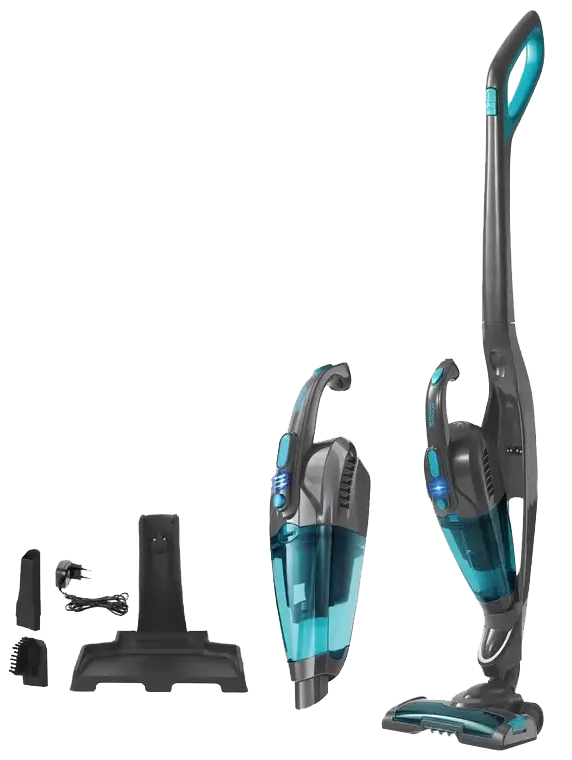 مكنسة كهربائية لاسلكية دي اس بي 2-1 ، 120 وات ، 800 مل ، بطارية قابلة للشحن ، رمادي - أزرق ، KD2048