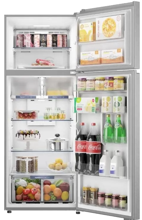 ثلاجة هاير نوفروست ، 473 لتر ، 2 باب ، تكنولوجيا الانفرتر ، سيلفر ، صناعة فيتنامى ، HRF-672VCFMESEG