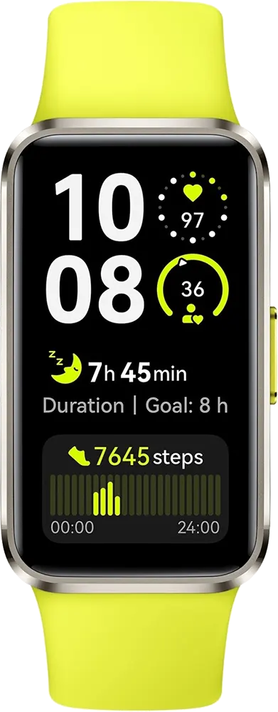 ساعة يد هواوي باند 10 ، شاشة اموليد تعمل باللمس 1.47 بوصة ، مقاومة للماء، سوار مطاطي ، هيكل الومنيوم، بطارية تدوم حتى 14 يوم، أخضر