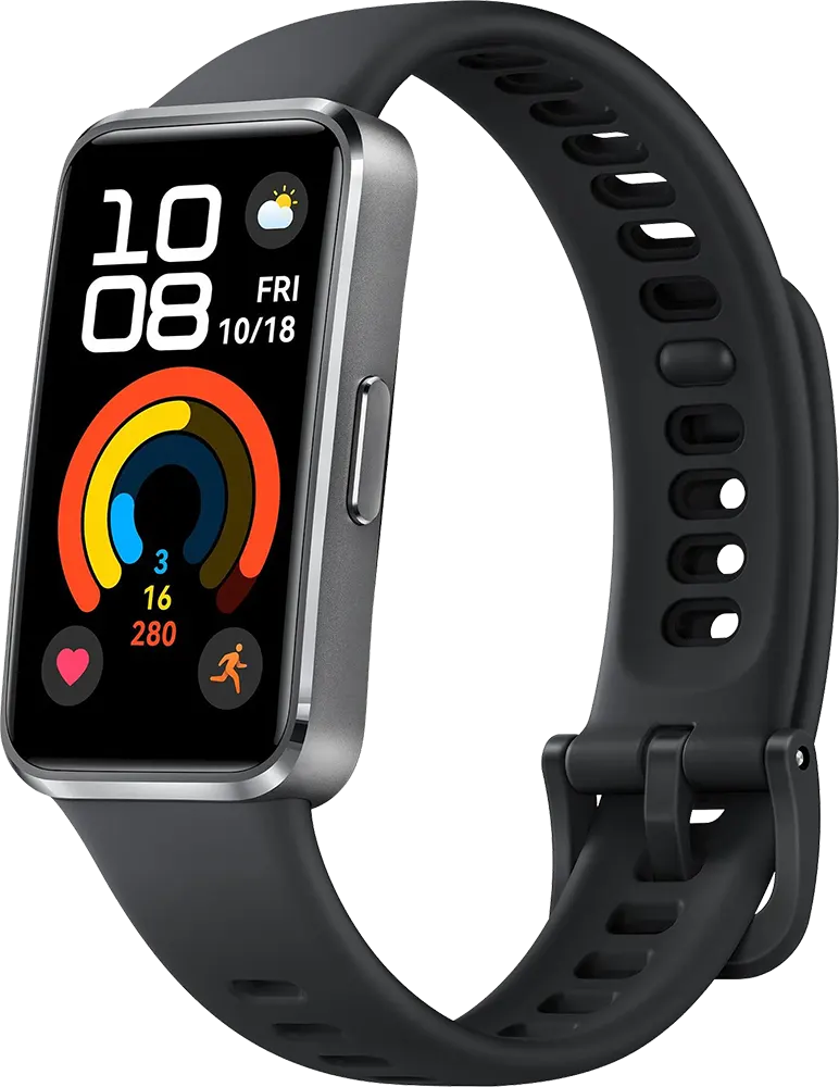 ساعة يد هواوي باند 10 ، شاشة اموليد تعمل باللمس 1.47 بوصة ، مقاومة للماء، سوار مطاطي ، هيكل الومنيوم، بطارية تدوم حتى 14 يوم، أسود