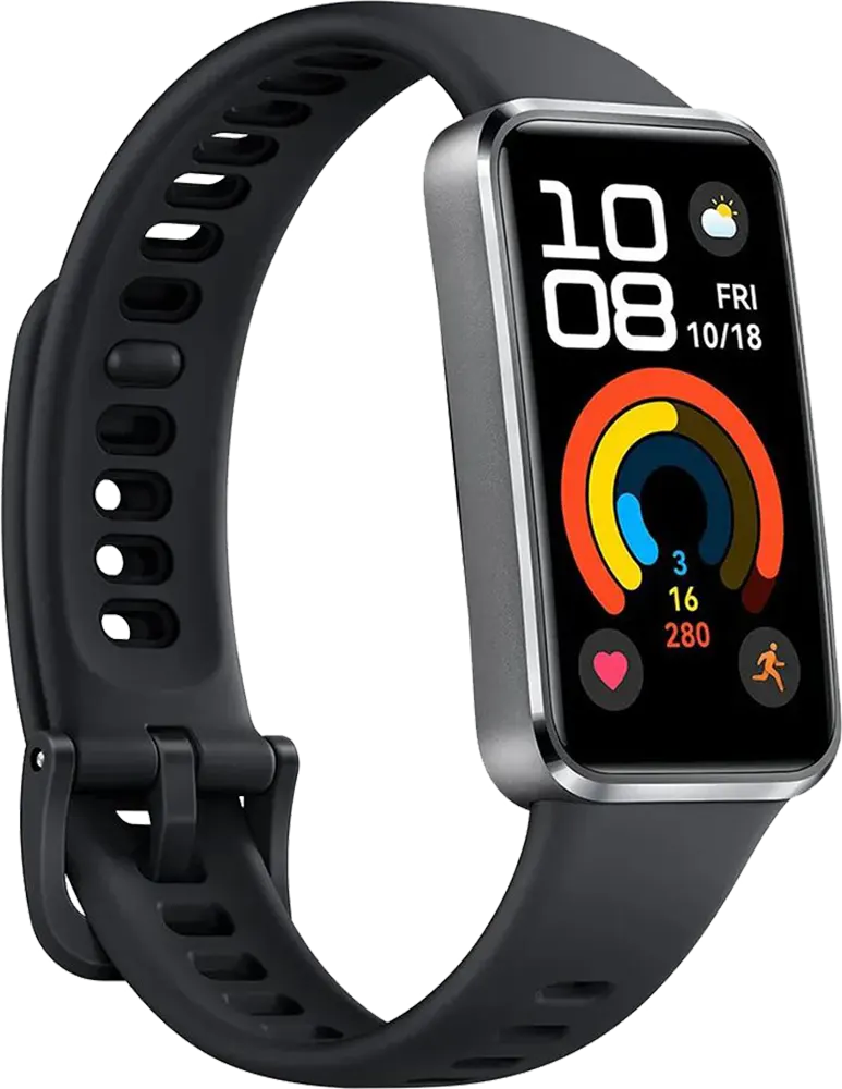 ساعة يد هواوي باند 10 ، شاشة اموليد تعمل باللمس 1.47 بوصة ، مقاومة للماء، سوار مطاطي ، هيكل الومنيوم، بطارية تدوم حتى 14 يوم، أسود