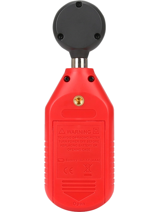 جهاز قياس شدة الإضاءة من يوني تي، شاشة LCD مضيئة، مؤشر حمل زائد، يعم ببطاريات، احمر، UT383