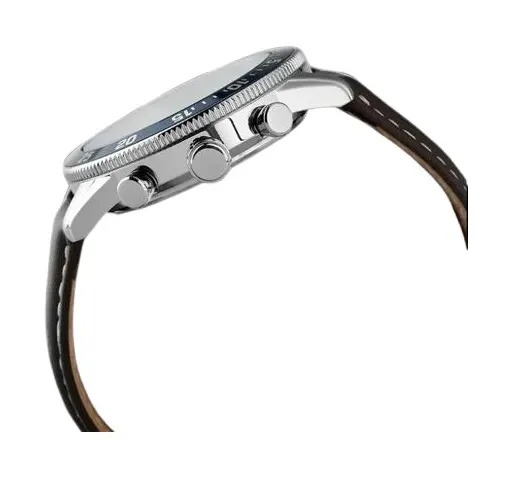 ساعة يد البا رجالي بسوار جلد بني وقرص فضي، AM3901X1