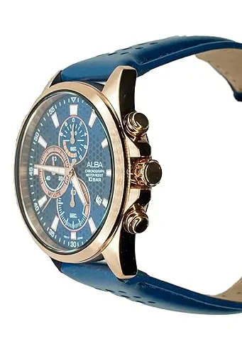 ساعة البا رجالي، مينا زرقاء، منقوش،  AM3878X1