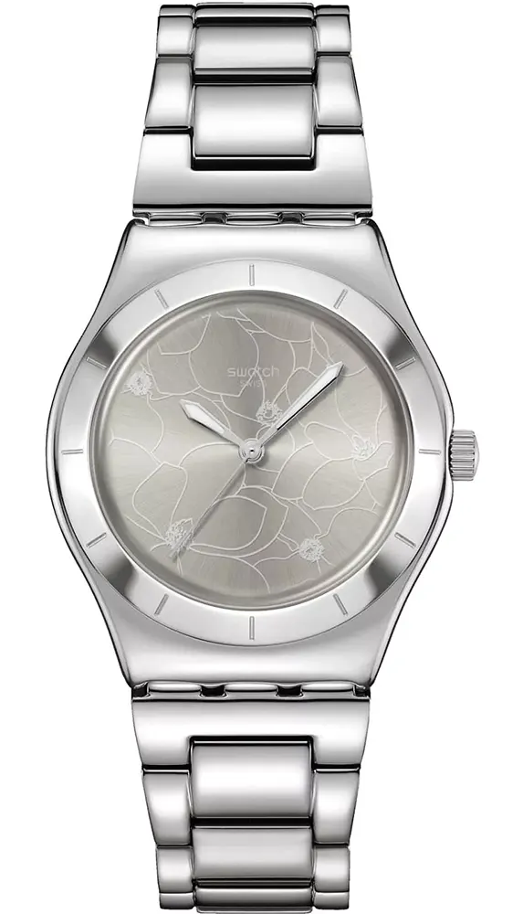 ساعة سواتش ايروني، سوار ستانلس، ميناء سيلفر،  متوسطة الحجم،  YLS237G