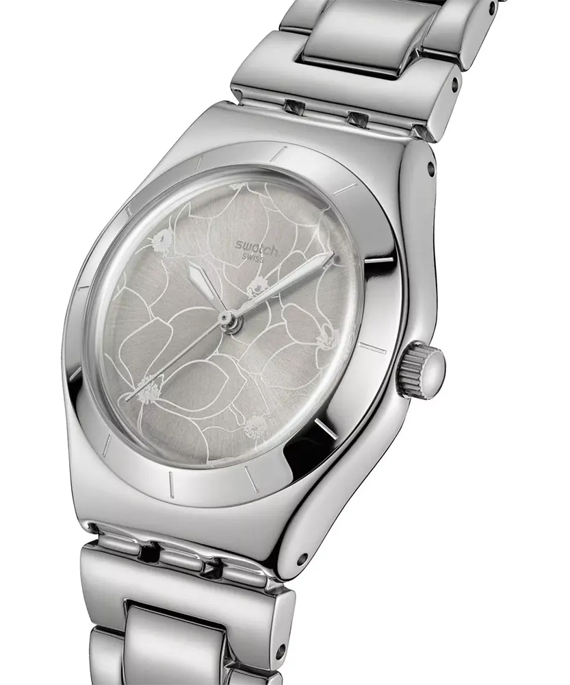 ساعة سواتش ايروني، سوار ستانلس، ميناء سيلفر،  متوسطة الحجم،  YLS237G