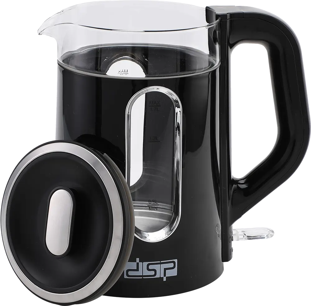 غلاية مياه كهربائية بلاستيك *زجاج دي اس بي 2200 وات، 1.7 لتر، اسود، موديل KK1279