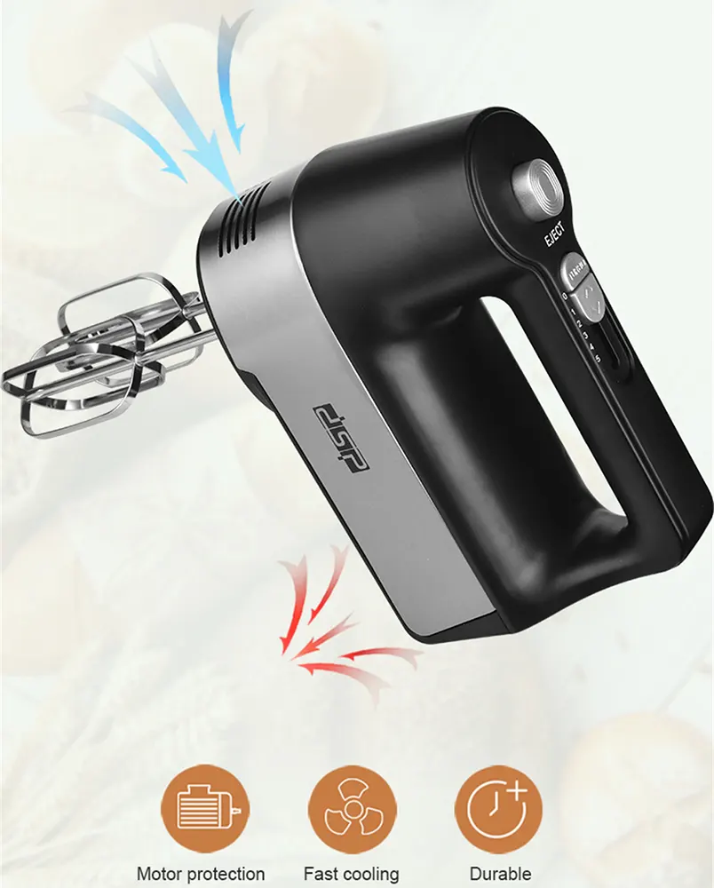 مضرب بيض دي اس بي 250 وات، 5 سرعات، فضي، موديل KM2069