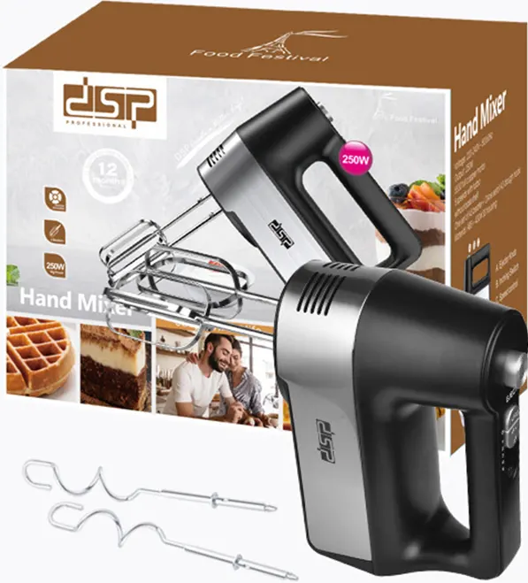 مضرب بيض دي اس بي 250 وات، 5 سرعات، فضي، موديل KM2069