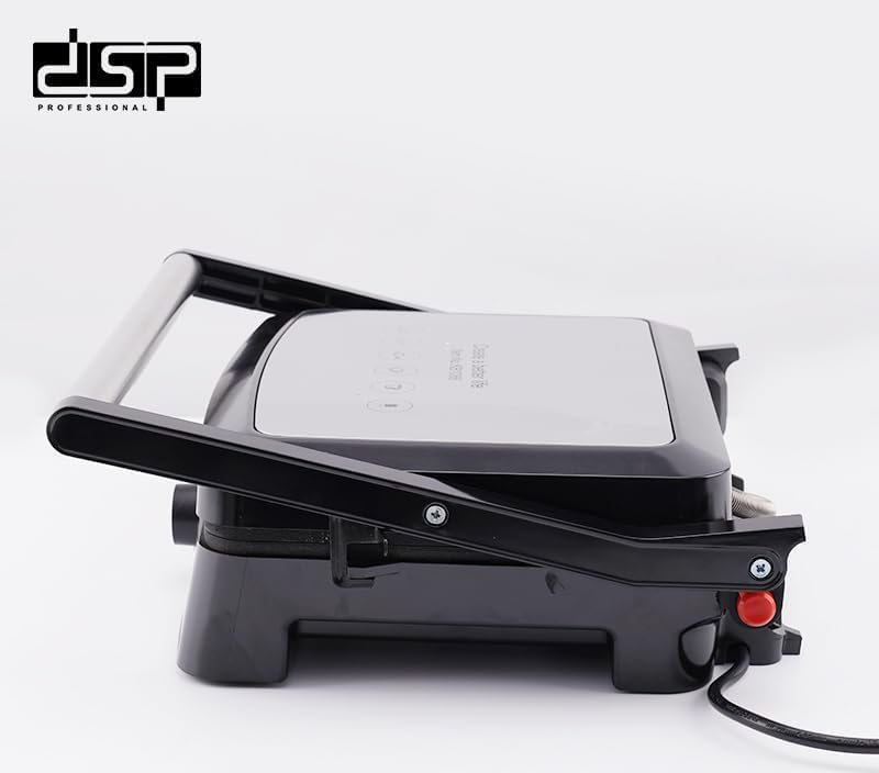 صانع ساندويتشات وجريل كهربائي دي اس بي، 2200 وات، سطح غير لاصق، فضي*اسود، KB1086