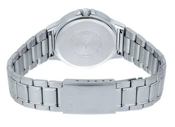 ساعة يد كاسيو نسائي، سوار ستانلس ستيل، مينا اسود، عقارب ذهبي ، LTP-V300D-1A2UDF