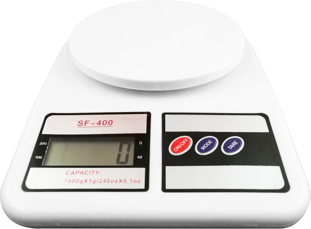 ميزان مطبخ 10 كيلو، شاشة ديجيتال، يعمل بطارية AA، لون أبيض، موديل  SF-400