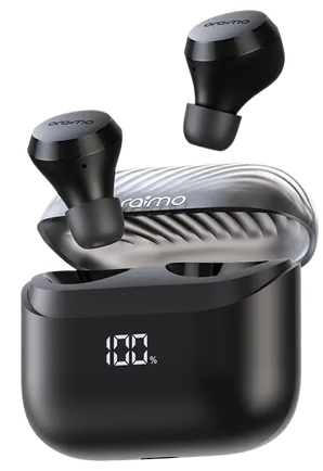 سماعة اذن اورايمو 4 لاسلكية ، بلوتوث 5.3 ، تقنية ENC ،  مقاومة للماء ، فانتوم بلاك ، OTW-340