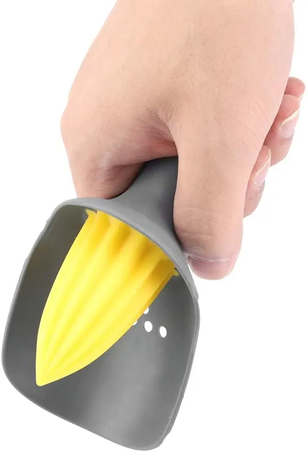 عصارة ليمون يدوية ، مصنوعة من البلاستيك ، رمادي