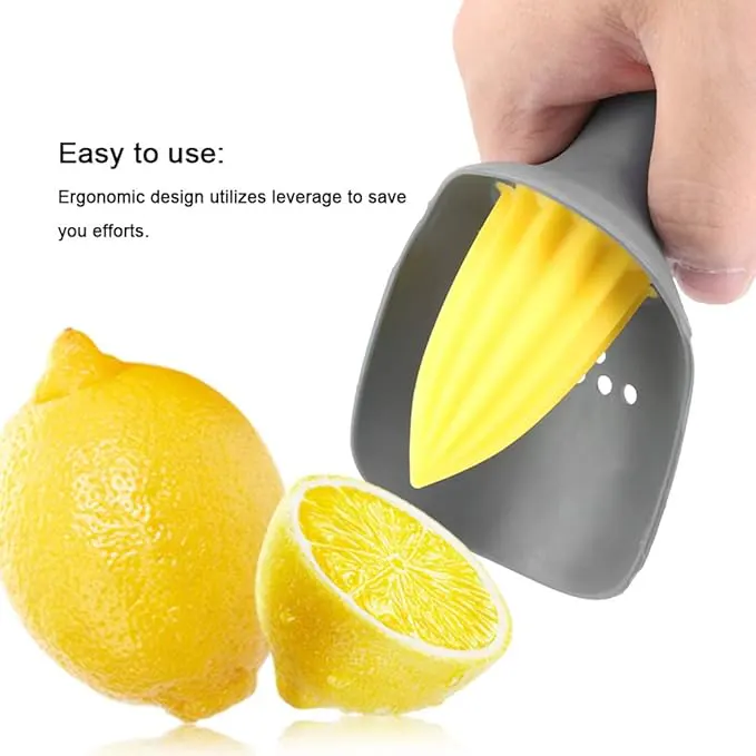 عصارة ليمون يدوية ، مصنوعة من البلاستيك ، رمادي