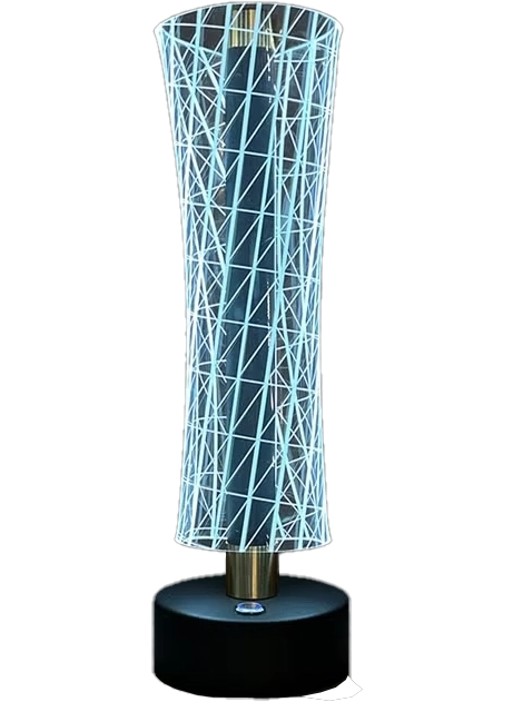 اباجورة طاولة صغيرة وناسة، غلاف اكريلك شفاف، قاعدة معدنية، أشكال متعددة،  24-106