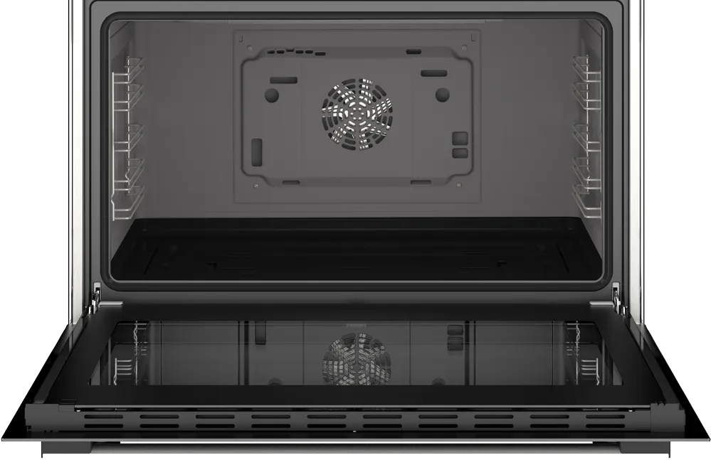 Bosch Series 8 Cooker, 60*90 cm, 5 Burners, Digital Display, Cast Iron Holders, Oven Fan, Self Cleaning, Stainless Steel, HIZ5G7W51S