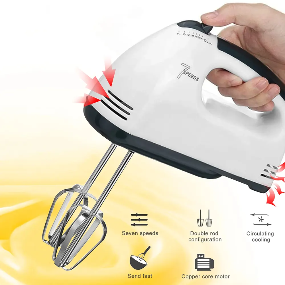 مضرب بيض كينود 380 وات ، 7 سرعات، لون أبيض، موديل KE-133