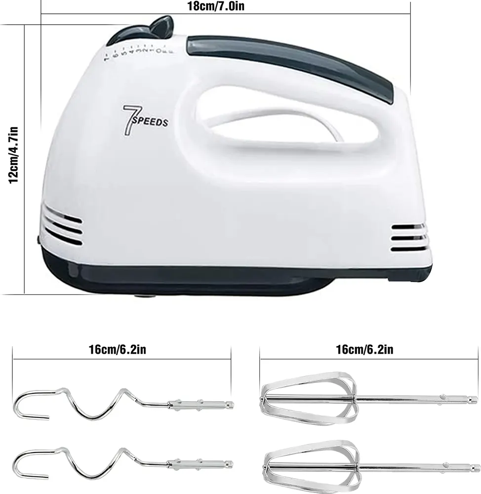 مضرب بيض كينود 380 وات ، 7 سرعات، لون أبيض، موديل KE-133