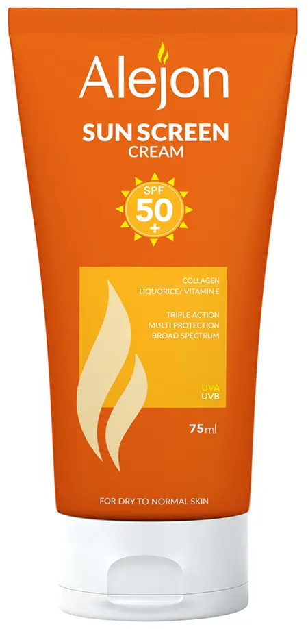 اليجون صن بلوك كريم بعامل حمايه 50+، صن بلوك للبشرة الجافة والعادية، 75 مل