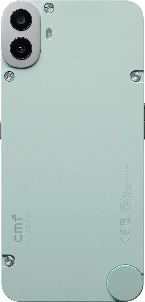 هاتف  ناثينج CMF Phone 1 ثنائي الشريحة، ذاكرة داخلية 128 جيجابايت، رامات 8 جيجابايت، شبكة الجيل الخامس، أخضر فاتح