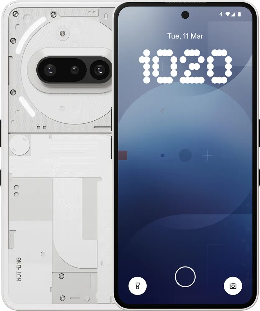 هاتف ناثينج Phone 3a ثنائي الشريحة، ذاكرة داخلية 128 جيجابايت، رامات 8 جيجابايت، شبكة الجيل الخامس، أبيض