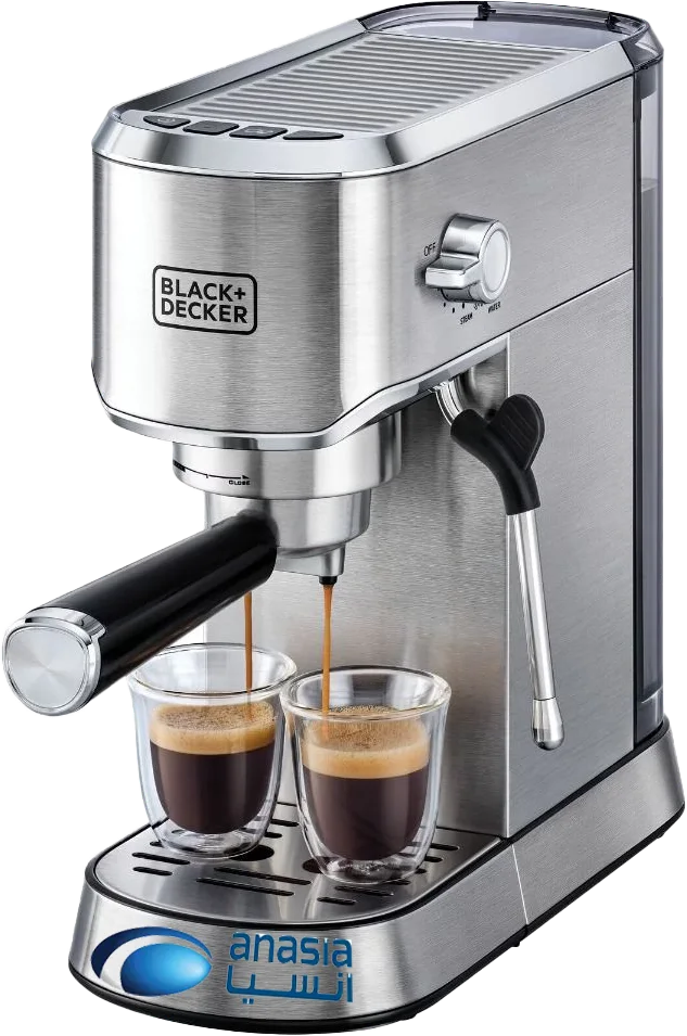 ماكينة صنع القهوة بلاك اند ديكر،1450 وات، سعة 1 لتر، 15 بار،  سيلفر، ECM150 ( بضمان انسيا )
