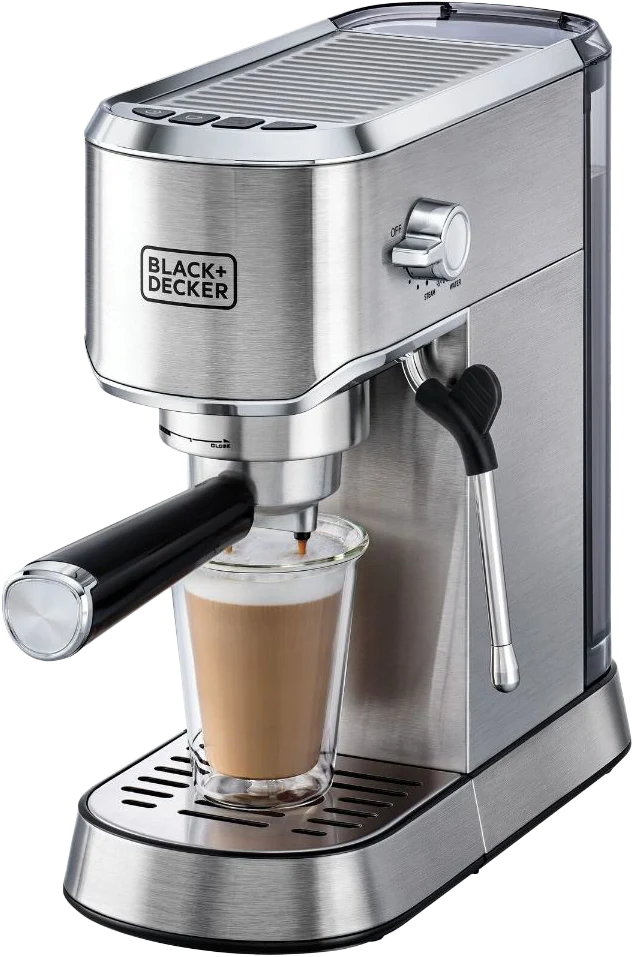 ماكينة صنع القهوة بلاك اند ديكر،1450 وات، سعة 1 لتر، 15 بار،  سيلفر، ECM150 ( بضمان انسيا )