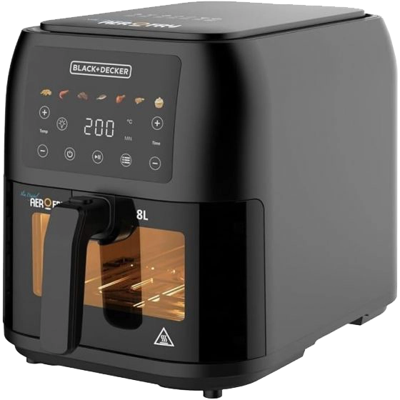 قلاية هوائية بلاك اند ديكر، 8 لتر، 1700 وات، تحكم ديجيتال باللمس، SAF80W (ضمان انسيا)