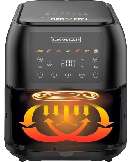 قلاية هوائية بلاك اند ديكر، 8 لتر، 1700 وات، تحكم ديجيتال باللمس، SAF80W (ضمان انسيا)