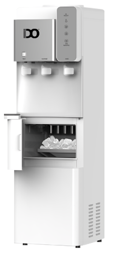 مبرد مياه اى دو ، 3 حنفيه ( بارد - ساخن - فاتر ) ، تحميل علوي ، صانع ثلج ، شاشة تحكم تعمل باللمس ، ابيض x سيلفر ، WDIM500-WHSV