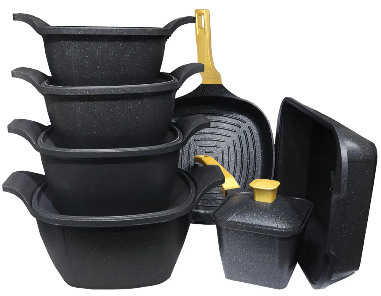 طقم حلل تيفال 12 ق ماتريكس ، اسود اكوانتانيوم