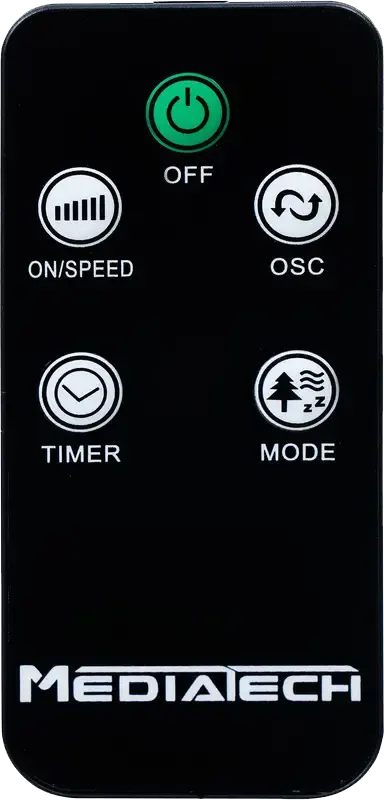 مروحة ستاند ميديا تك 18 بوصة، 6 ريشة، ريموت كنترول، أسود، موديل MT-SF42R