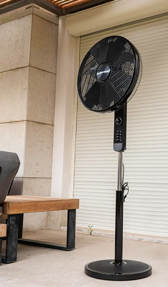 مروحة ستاند ميدياتك، 18 بوصة، 3 سرعات، 6 ريشة، أسود، MT-SF46M