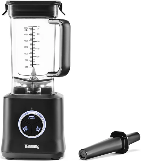 Tank Power Blender, 2000 Watts, 2 Liter Jug, 3 Speed Settings, Black, YB-P22