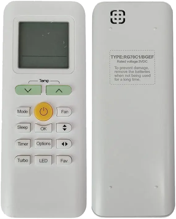 ريموت كنترول لمكيف هواء ميديا، شاشة ديجيتال ، اضاءة LED، أبيض