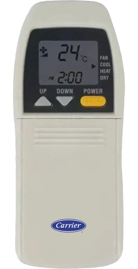 ريموت كنترول لمكيف هواء كارير سقفي، ريموت باب، شاشة ديجيتال، أبيض