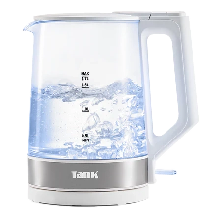 Tank Classic Electric Kettle, 1.7L, 1850W, Glass, White, KG-2318