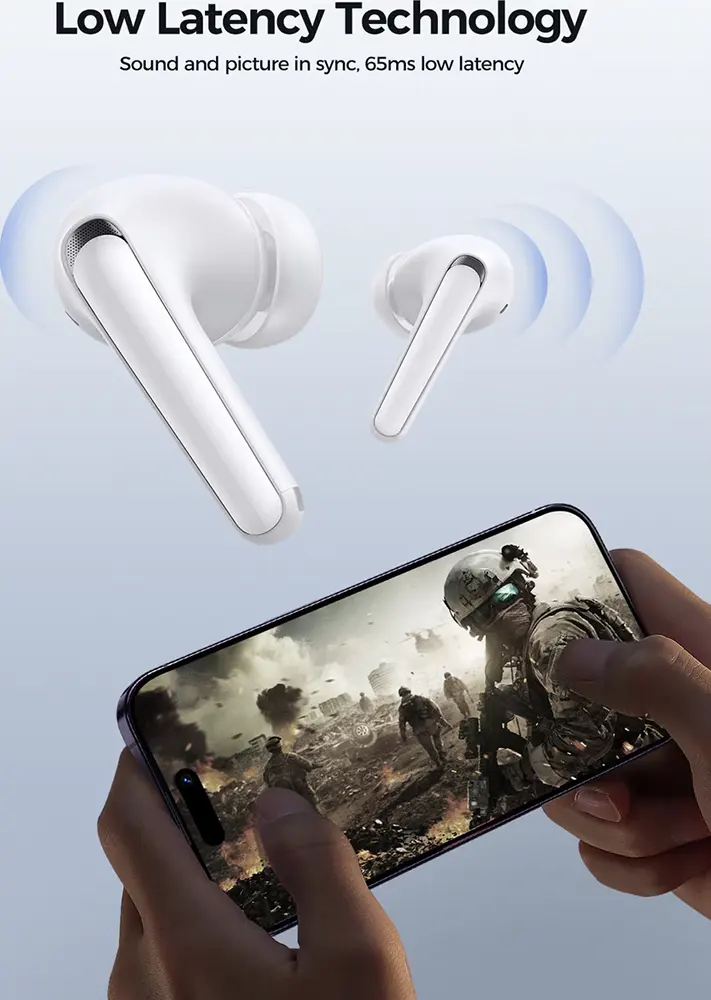 سماعات أذن جوي روم فنبودز، بلوتوث، بطارية 400 مللي أمبير-ساعة، أبيض، JR-FB3