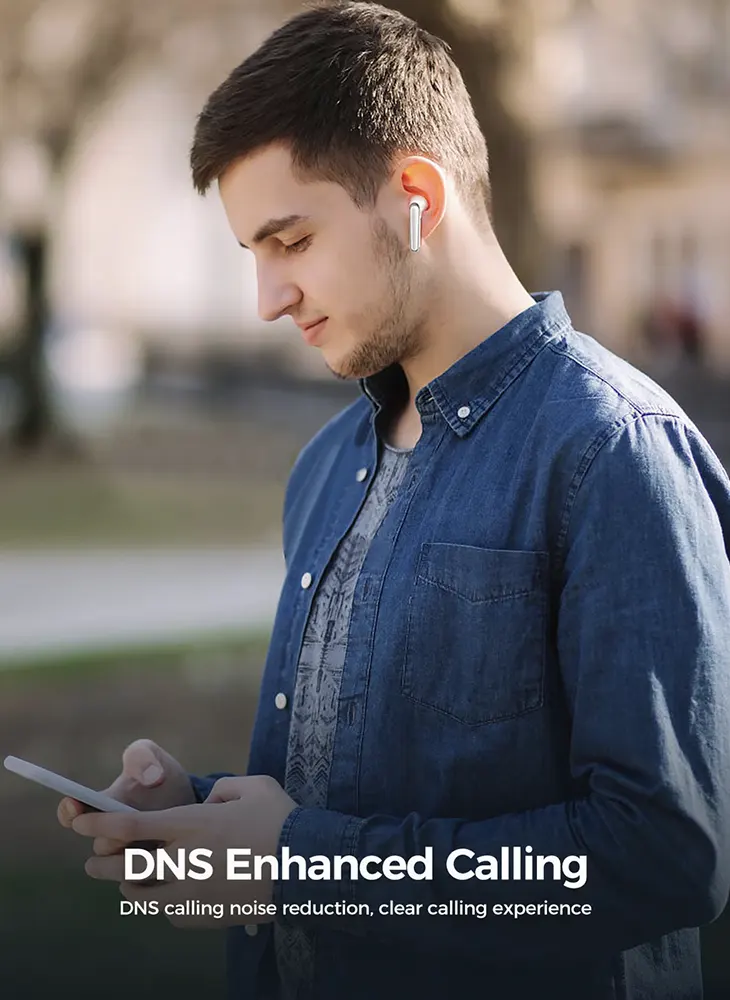 سماعات أذن جوي روم فنبودز، بلوتوث، بطارية 400 مللي أمبير-ساعة، أبيض، JR-FB3