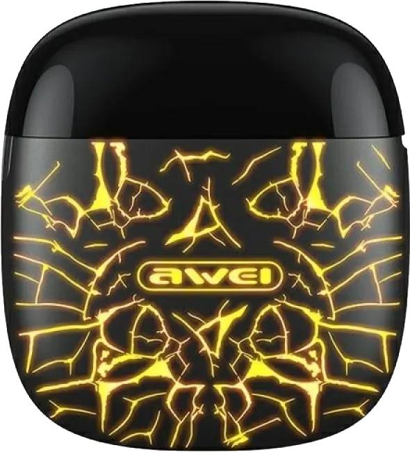 سماعات أذن ألعاب لاسلكية حقيقية اوي  T28 Pro بتقنية البلوتوث V5.1، بطارية 500 مللي أمبير-ساعة، لون أسود*أصفر