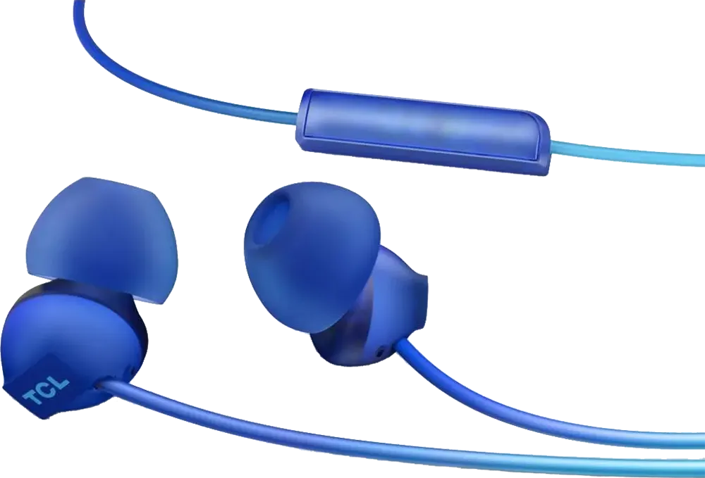 سماعات أذن سلكية من TCL، مقبس 3.5 مم، عازلة للضوضاء، أزرق، SOCL300BL