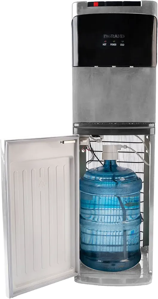 مبرد مياه جراند 3 حنفية، ماء ( بارد + ساخن + عادي )، تحميل قارورة سفلي ، فضي، BL-320-B