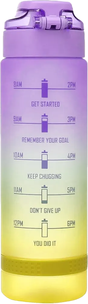 زجاجة رياضية بلاستيك ، سعة 1 لتر،  مانعة للتسرب، ألوان متعددة، موديل  4273