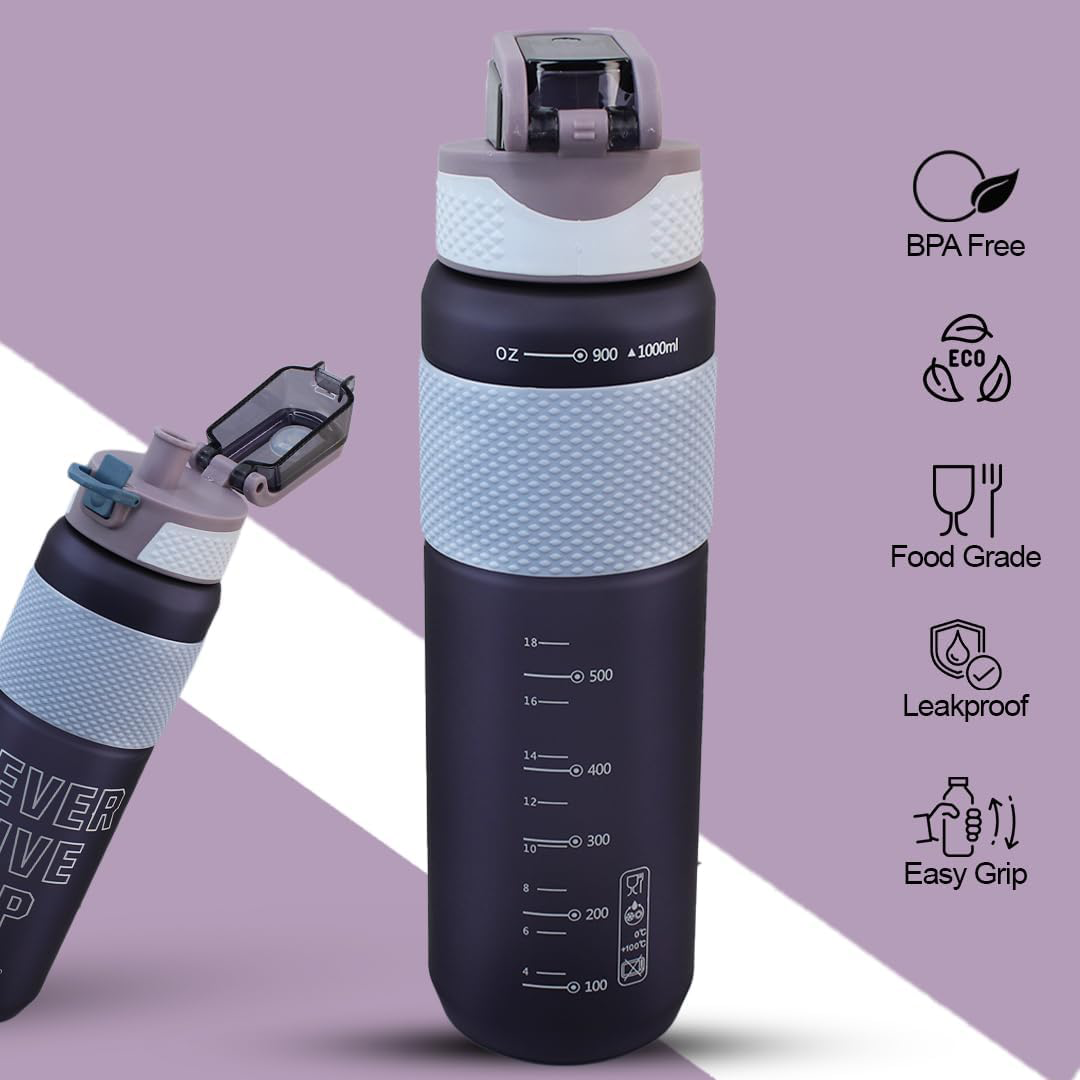 زجاجة مياه رياضية بلاستيك ، سعة 1 لتر ، متعددة الألوان ، 4238-425