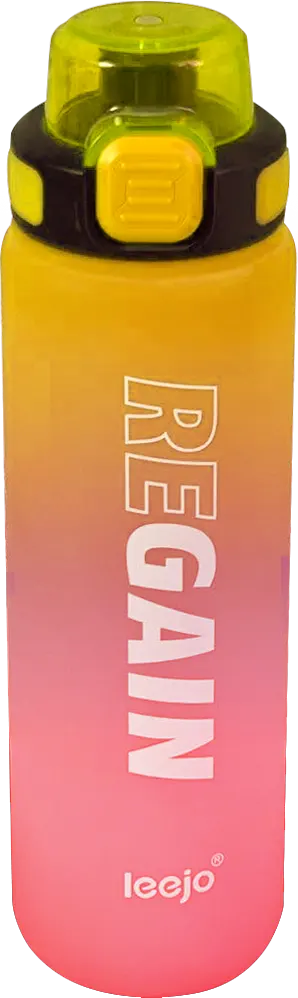 زجاجة مياه رياضية بلاستيك ، سعة 1 لتر ، اصفر*أحمر ، 4288