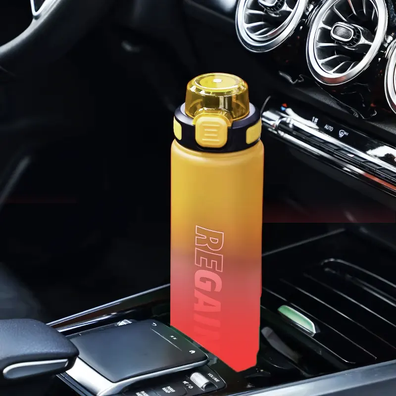 زجاجة مياه رياضية بلاستيك ، سعة 1 لتر ، اصفر*أحمر ، 4288