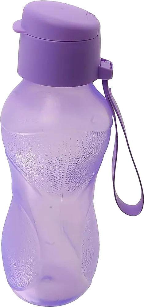 Glass Rio plastic water bottle for refrigerator, 500 ml, with roll cap - purple