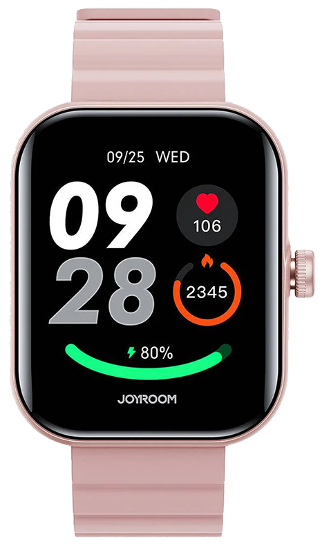 ساعة سمارت جوي روم فيت لايف سيريس ، شاشة TFT ، مقاس 1.96 بوصة ،  بطارية 300 مللي أمبير ، مقاومة للماء ، روز جولد ، JR-FT5 PLUS